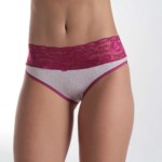 Calcinha estampada com detalhe em renda - Thainara