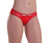 Calcinha fio dental com detalhe vermelho