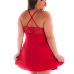 Camisola plus size com bojo todo em renda - Felicity