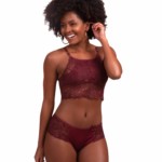 Conjunto de lingerie em renda sem bojo - Deluene
