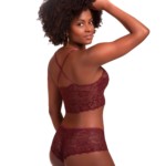 Conjunto de lingerie em renda sem bojo - Deluene