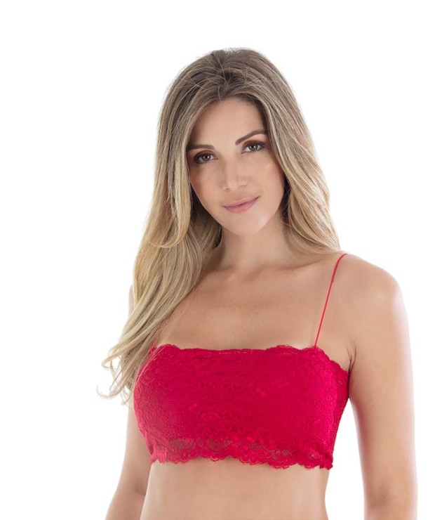 Bustiê em renda com bojo embutido - Jennifer