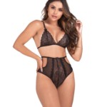 Conjunto cintura alta com renda sensual - Liana