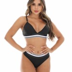 Conjunto de Lingerie com Elástico Tricolor
