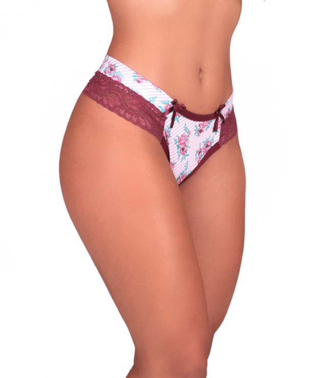 Calcinha estampada com pala dupla - Mirian