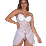 Camisola de bojo com tule com calcinha - Heloisa