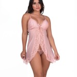 Camisola em tule com calcinha – Selma