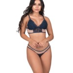 Lingerie sem bojo com renda e tule - Monica