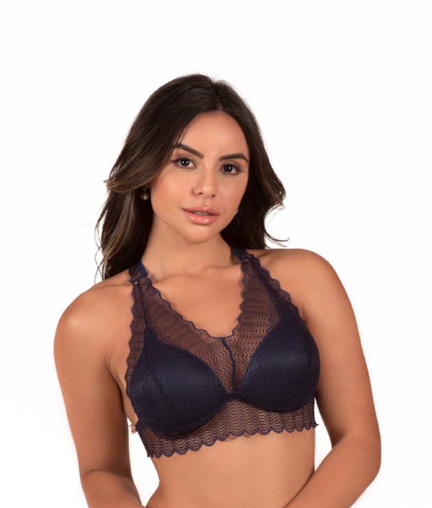 Top com bojo em renda desenhada - Lais