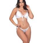 Conjunto em renda com fitas - Katy