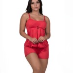 Short doll de microfibra com babado – Andressa