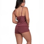 Short doll em microfibra e renda - Yza