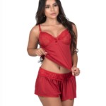 Baby Doll em renda e microfibra – Monara