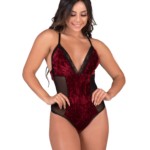 Body em veludo com tule - Safira