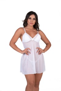 Camisola em tule com Calcinha