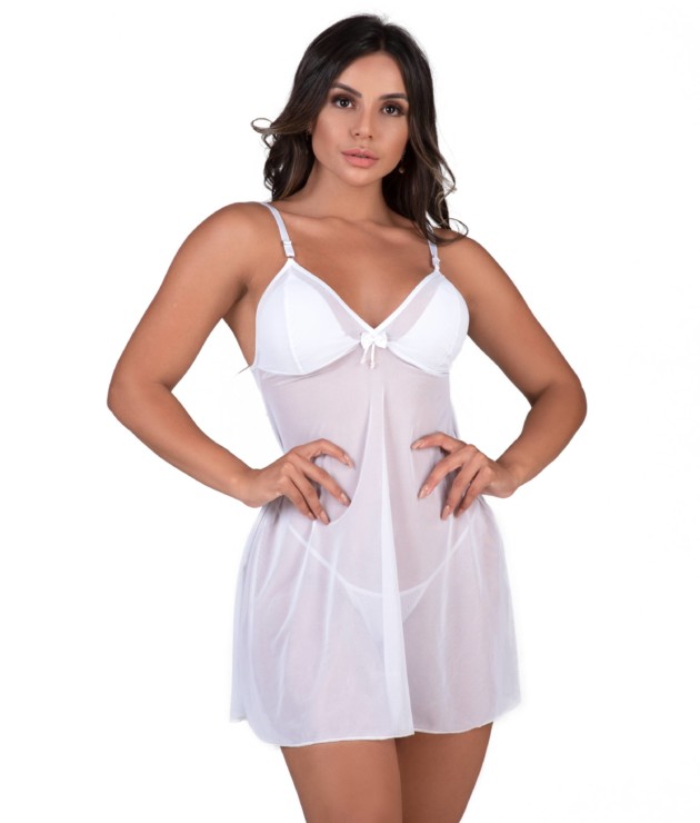 Camisola em tule com Calcinha