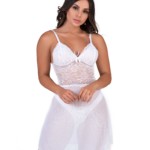 Camisola em tule com pérolas