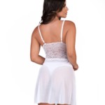 Camisola em tule com pérolas