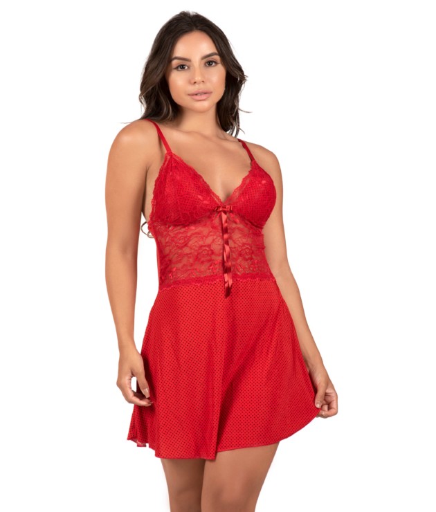 Camisola sensual com renda no busto