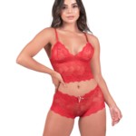 Conjunto cropped em renda - Andreia