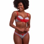 Conjunto mesclado com detalhes em renda - Joana