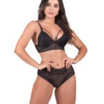 Conjunto de lingerie com calcinha lacradora