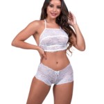 Conjunto de lingerie sem bojo frente única - Fiorella