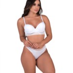 Conjunto em microfibra com elástico bordado - Suzy