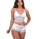 Conjunto em renda branco
