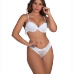 Conjunto sexy com detalhes em renda - Flor