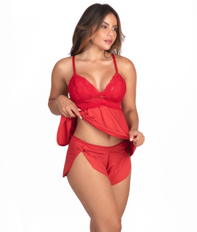 Short doll em microfibra lisa - Lucia