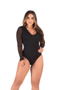 Body com tule nas mangas - Gabrielle