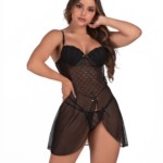 Camisola de bojo em tule com calcinha - Heloisa