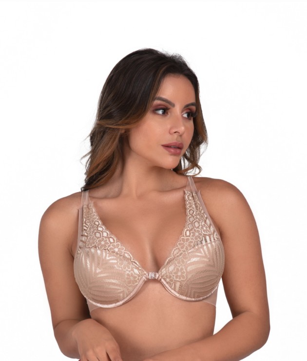 Sutiã com tule e costa invisível - Monique