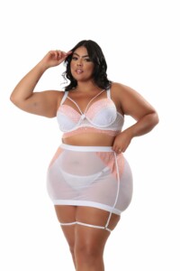 Conjunto Plus Size com Saia Fetiche branco