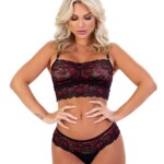 Conjunto bicolor rendado 