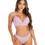 Conjunto de lingerie sensual com fio duplo fantástico
