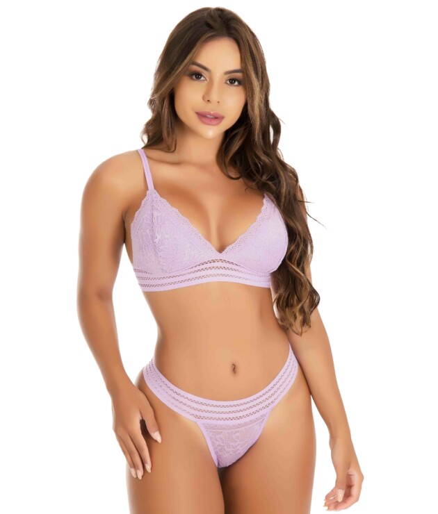 Conjunto de lingerie sensual com fio duplo fantástico