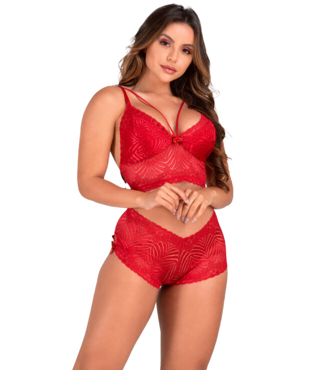 Conjunto Sensual de renda sem bojo