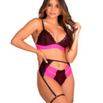 Conjunto sensual com cinta liga