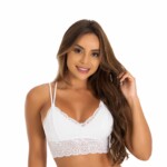 Top em Renda com Alças Cruzadas branco