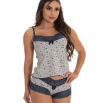 Baby Doll em suede Estampado