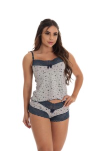 Baby Doll em suede Estampado