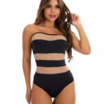 body em microfibra e tule preto