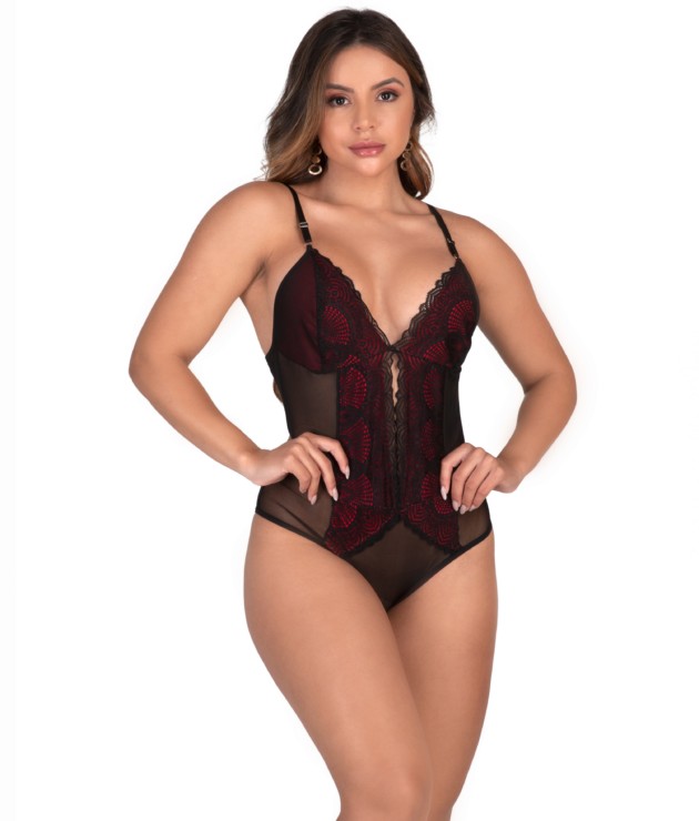 Body sensual em tule e renda - Amanda