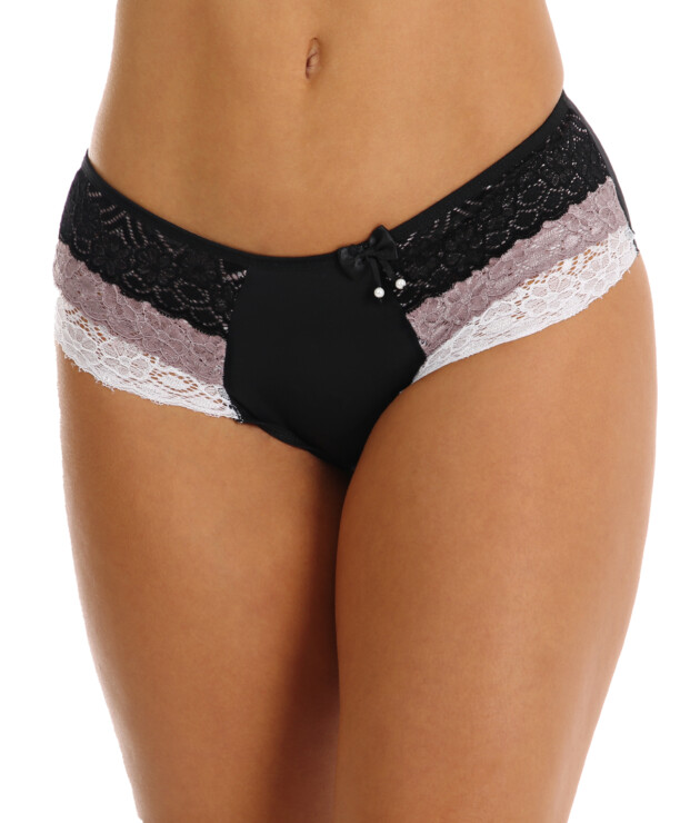 Calcinha conforto com renda colorida