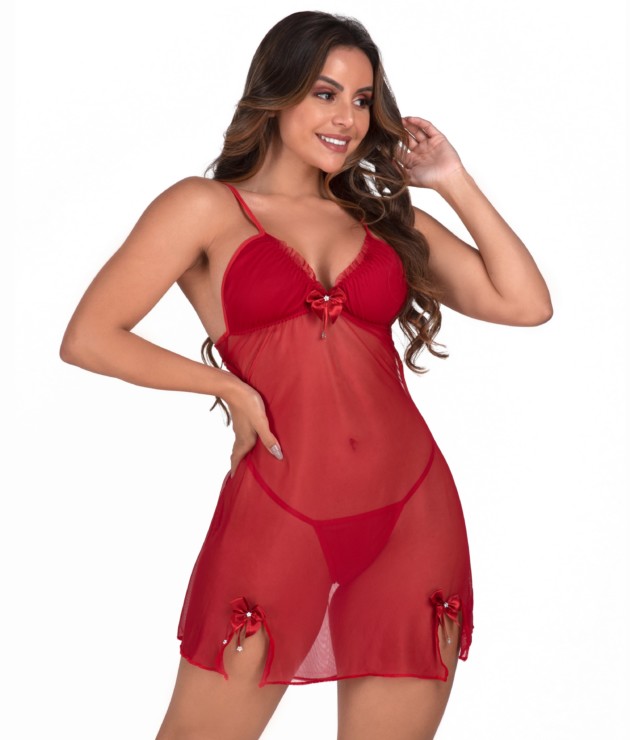 Camisola em tule com calcinha - Noemi