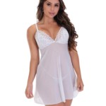 Camisola em tule com calcinha - Perola