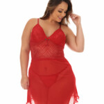 Camisola sexy plus size com calcinha