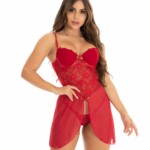 Camisola de bojo em tule com calcinha